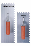 Rubber Handle Notched Trowel  36x13cm 3-12mm (select option)